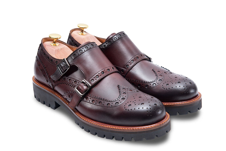 Siracusa Double Monk Straps Red Wine
