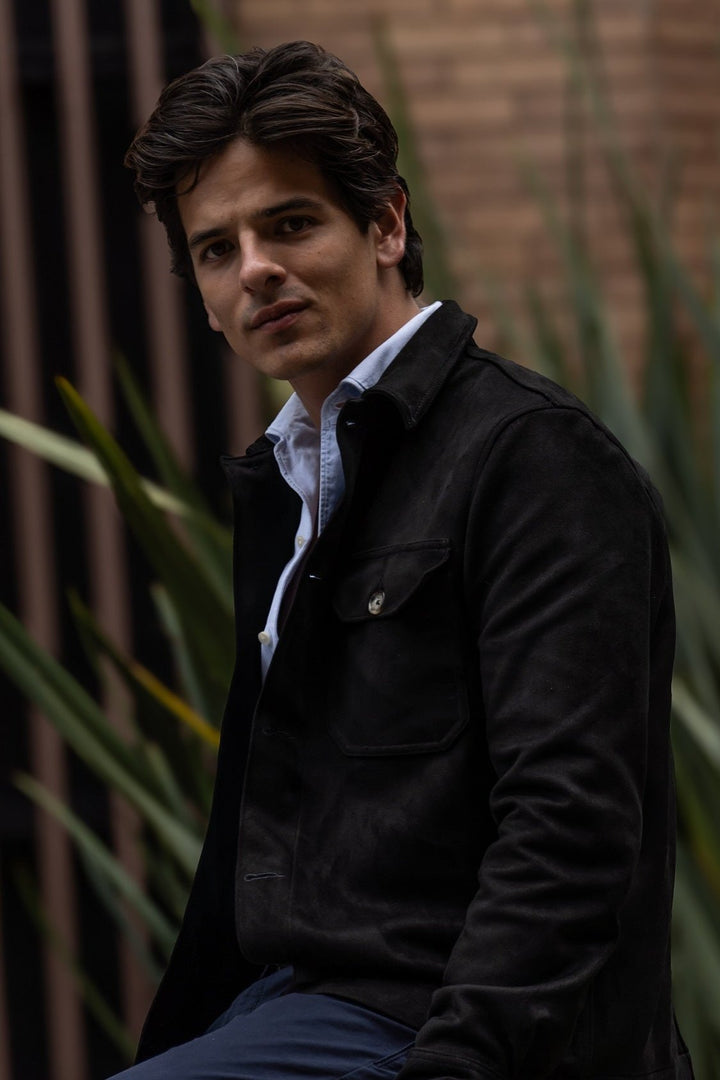Black Suede Overshirt