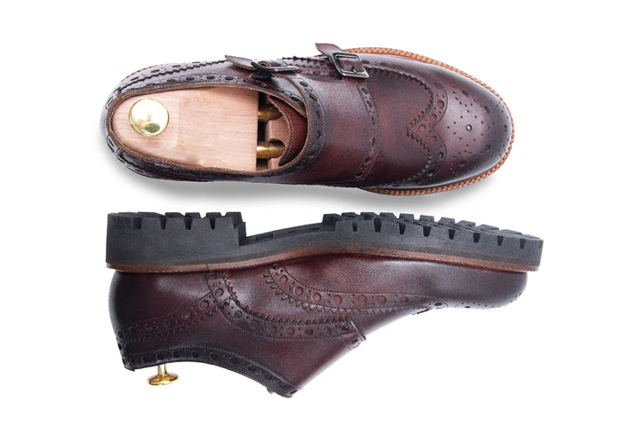 Siracusa Double Monk Straps Red Wine
