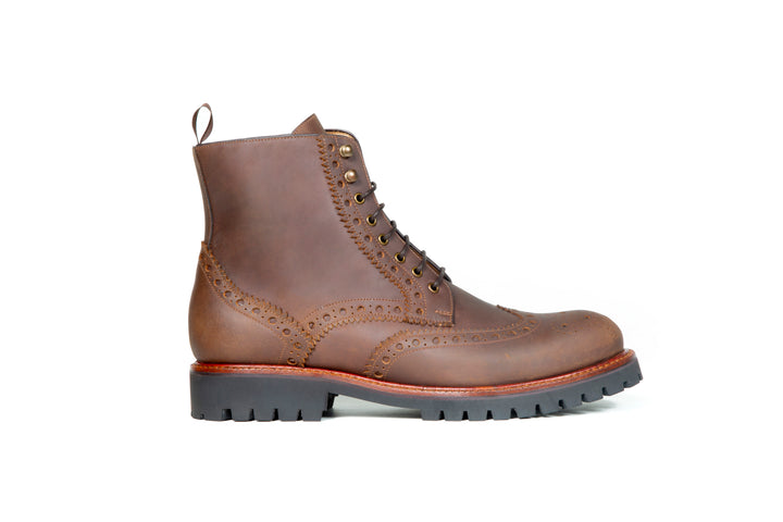 San Gimignano Derby Boots Pull Up Leather Brown